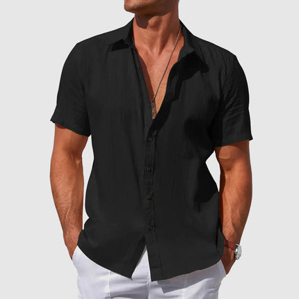 Sigmund | Linen Short Sleeve Button-Up Shirt