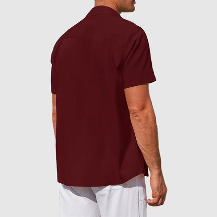 Sigmund | Linen Short Sleeve Button-Up Shirt