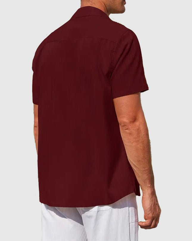 Sigmund | Linen Short Sleeve Button-Up Shirt