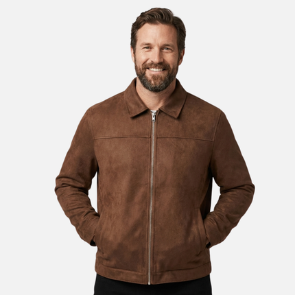 Sterling | Suede-Style Zip-Up Transitional Jacket