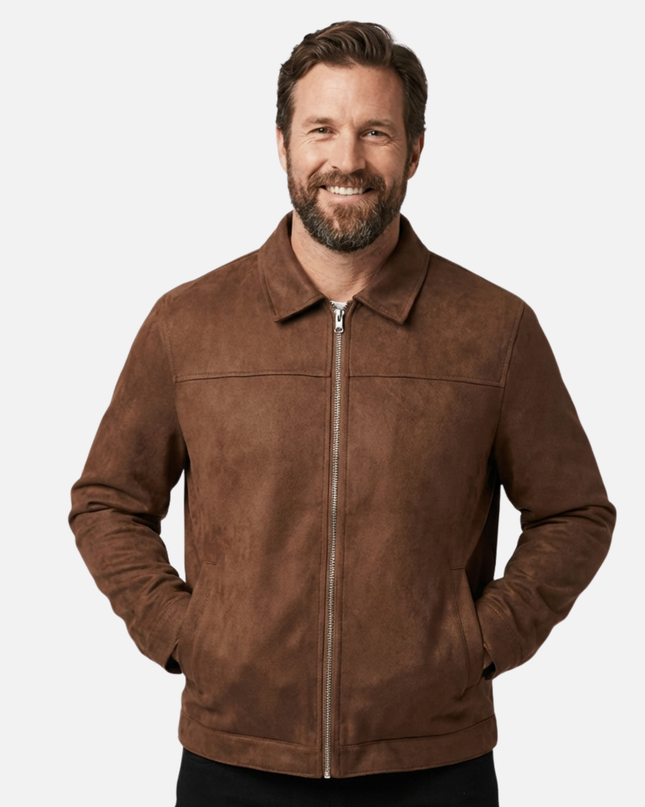 Sterling | Suede-Style Zip-Up Transitional Jacket
