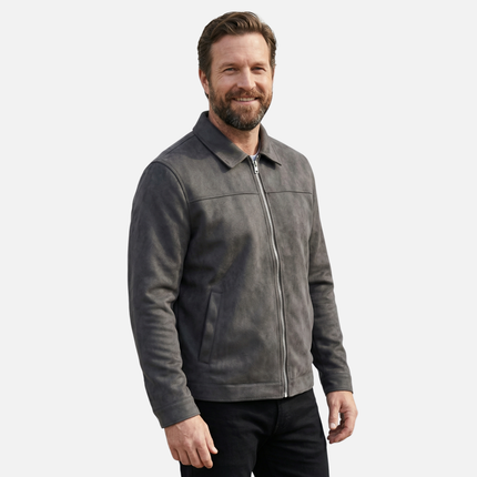 Sterling | Suede-Style Zip-Up Transitional Jacket