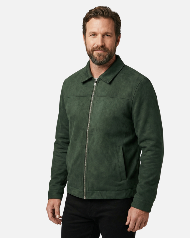 Sterling | Suede-Style Zip-Up Transitional Jacket