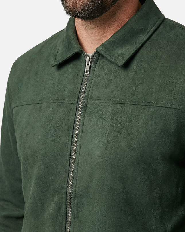 Sterling | Suede-Style Zip-Up Transitional Jacket