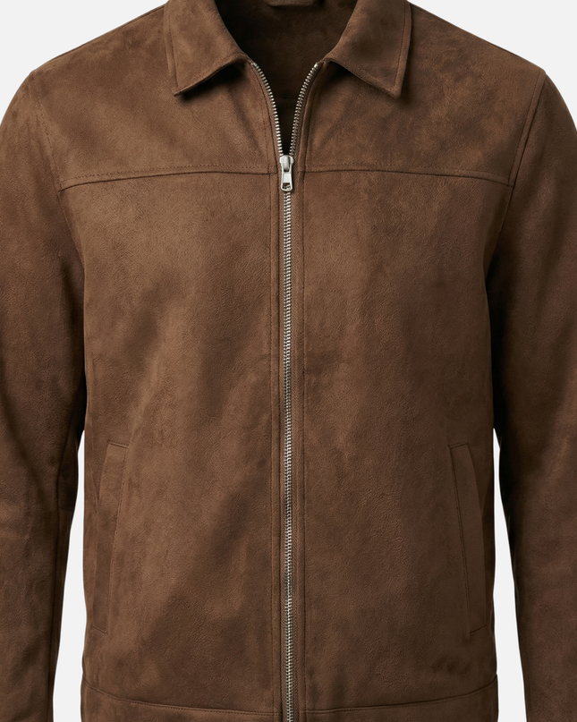 Sterling | Suede-Style Zip-Up Transitional Jacket