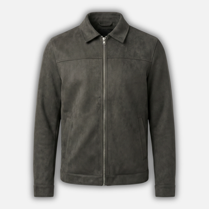 Sterling | Suede-Style Zip-Up Transitional Jacket