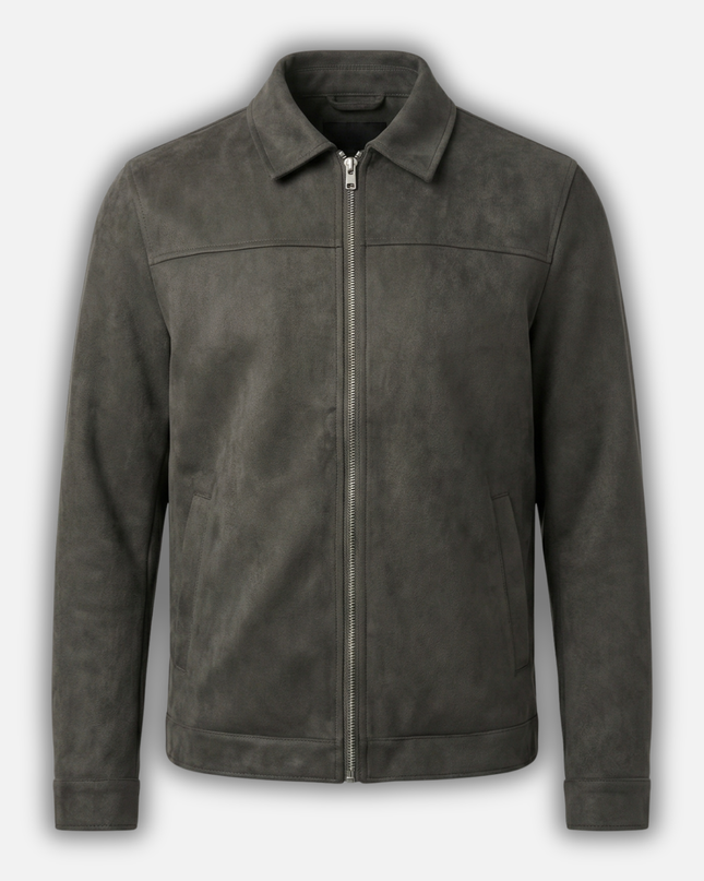 Sterling | Suede-Style Zip-Up Transitional Jacket