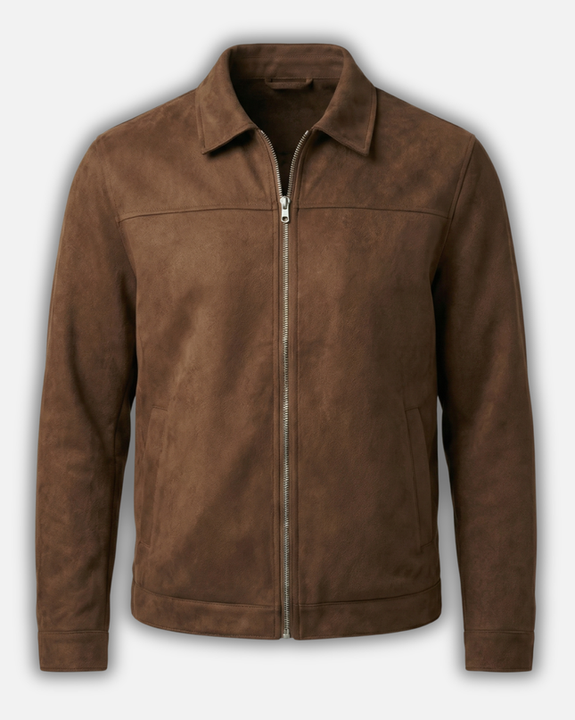 Sterling | Suede-Style Zip-Up Transitional Jacket