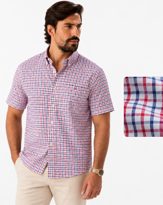 Theodore | Oxford Cotton Short Sleeve Button-Up Shirt