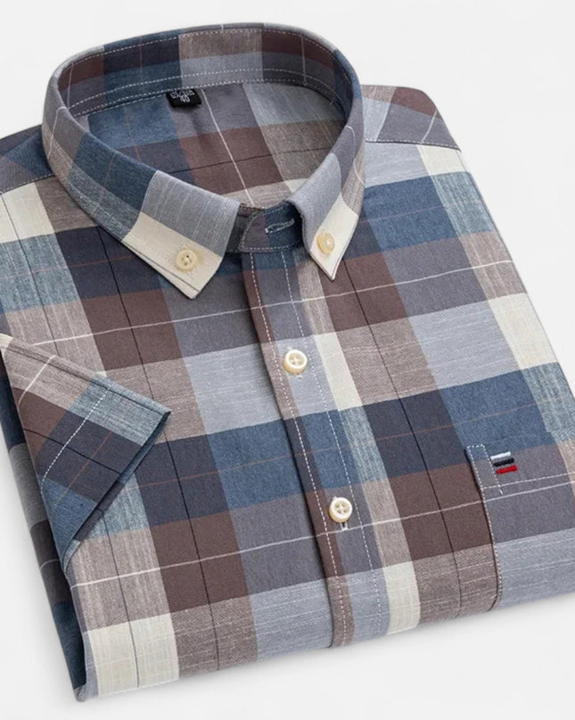 Theodore | Oxford Cotton Short Sleeve Button-Up Shirt