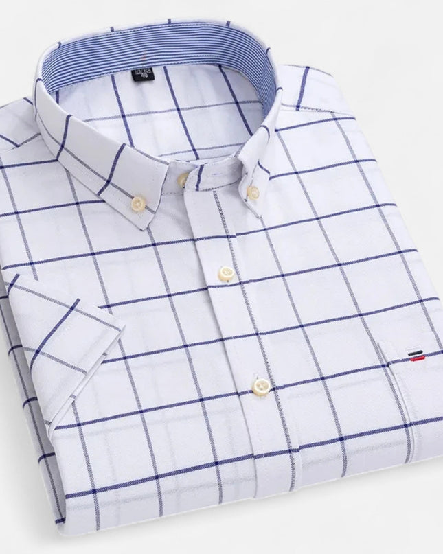 Theodore | Oxford Cotton Short Sleeve Button-Up Shirt