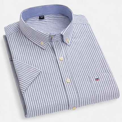 Theodore | Oxford Cotton Short Sleeve Button-Up Shirt