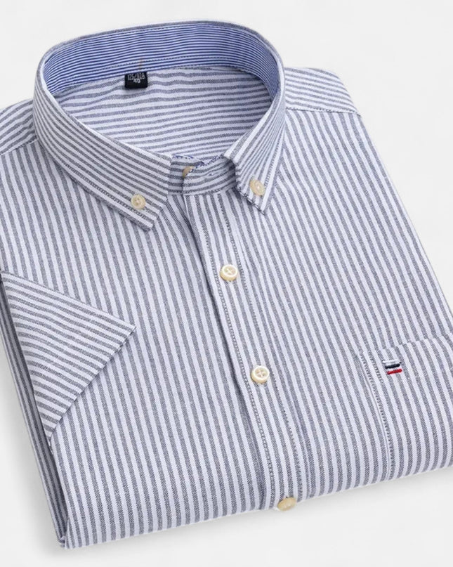 Theodore | Oxford Cotton Short Sleeve Button-Up Shirt
