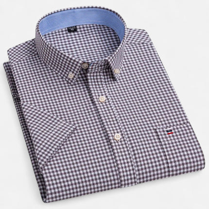 Theodore | Oxford Cotton Short Sleeve Button-Up Shirt