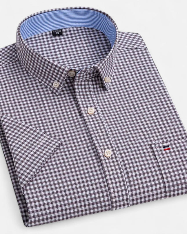 Theodore | Oxford Cotton Short Sleeve Button-Up Shirt