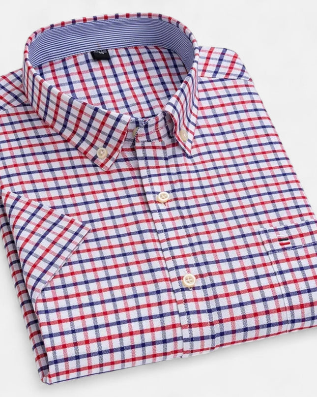 Theodore | Oxford Cotton Short Sleeve Button-Up Shirt