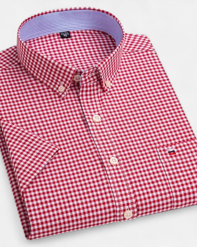 Theodore | Oxford Cotton Short Sleeve Button-Up Shirt