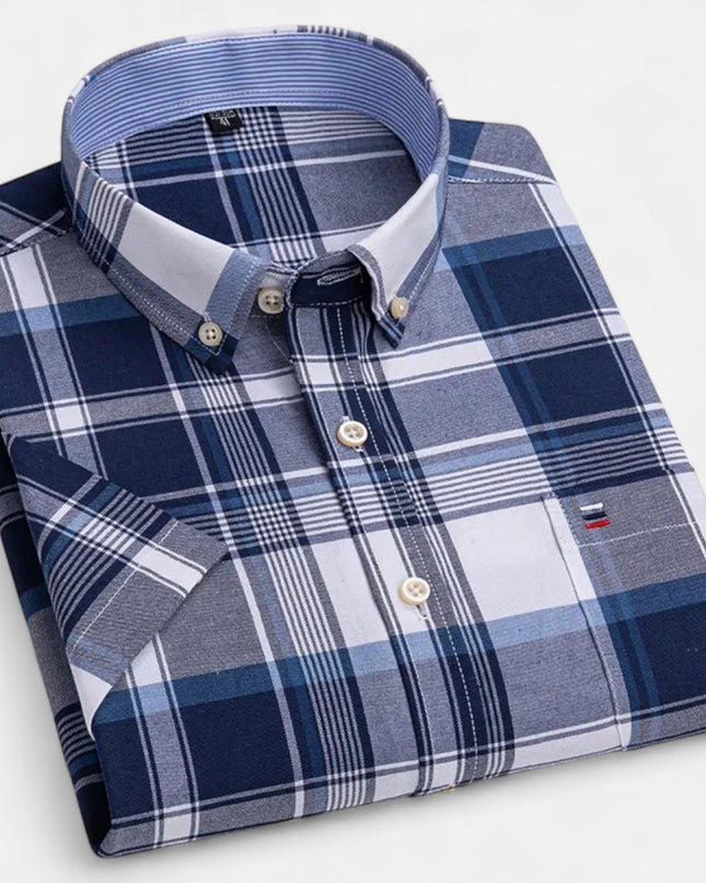 Theodore | Oxford Cotton Short Sleeve Button-Up Shirt
