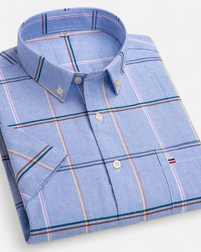 Theodore | Oxford Cotton Short Sleeve Button-Up Shirt