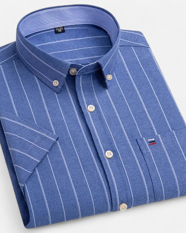 Theodore | Oxford Cotton Short Sleeve Button-Up Shirt