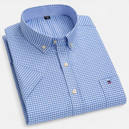 Theodore | Oxford Cotton Short Sleeve Button-Up Shirt