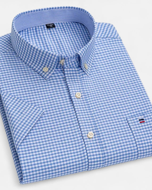 Theodore | Oxford Cotton Short Sleeve Button-Up Shirt