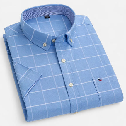 Theodore | Oxford Cotton Short Sleeve Button-Up Shirt