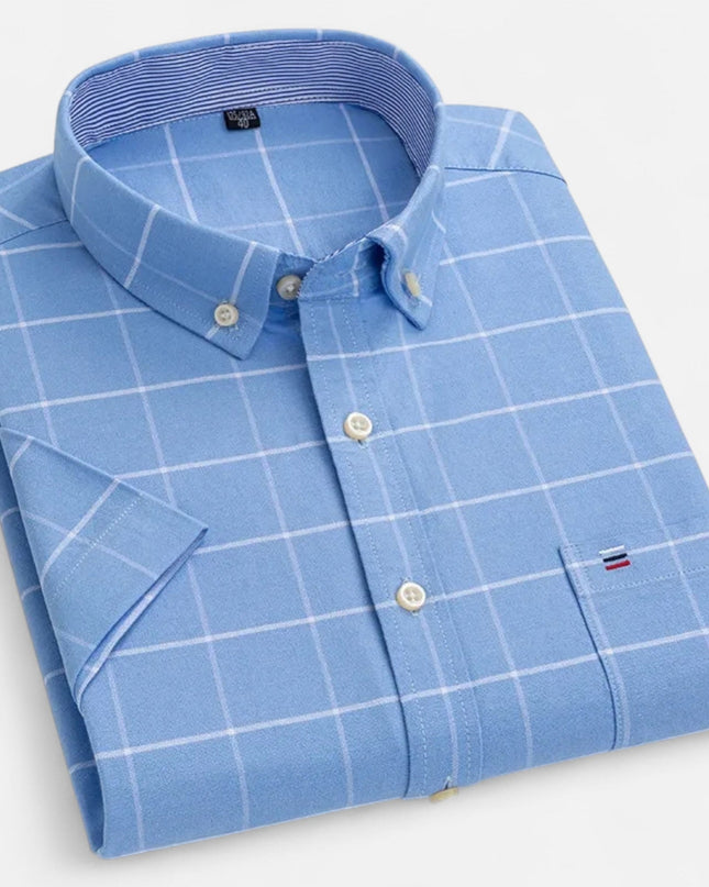 Theodore | Oxford Cotton Short Sleeve Button-Up Shirt