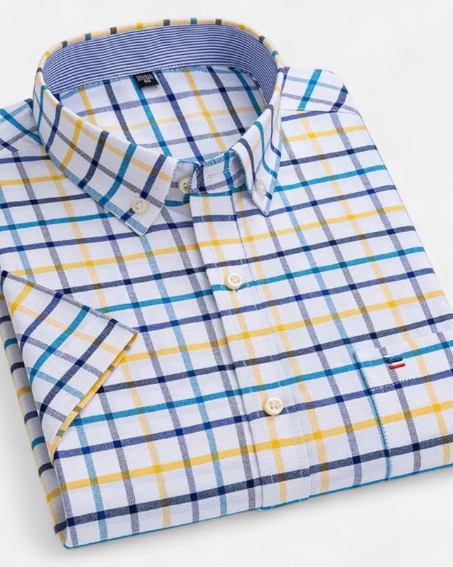 Theodore | Oxford Cotton Short Sleeve Button-Up Shirt