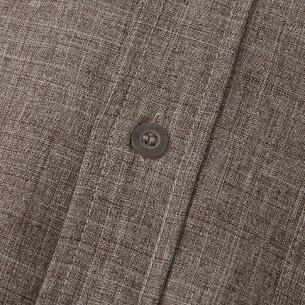 Tristan | Linen-Blend Short Sleeve Band Collar Shirt
