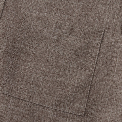 Tristan | Linen-Blend Short Sleeve Band Collar Shirt