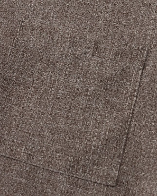 Tristan | Linen-Blend Short Sleeve Band Collar Shirt