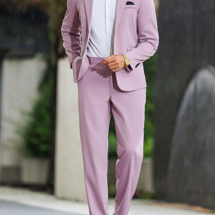 Victor | Textured Slim Fit Two-Piece Suit for Men